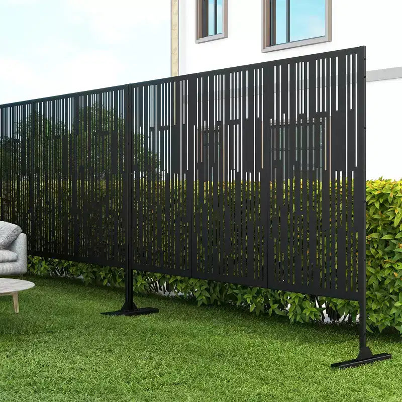 Dovelina Paravent d'extérieur en métal autoportant pour patio (lot de 2)