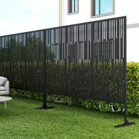 Dovelina Paravent d'extérieur en métal autoportant pour patio (lot de 2)