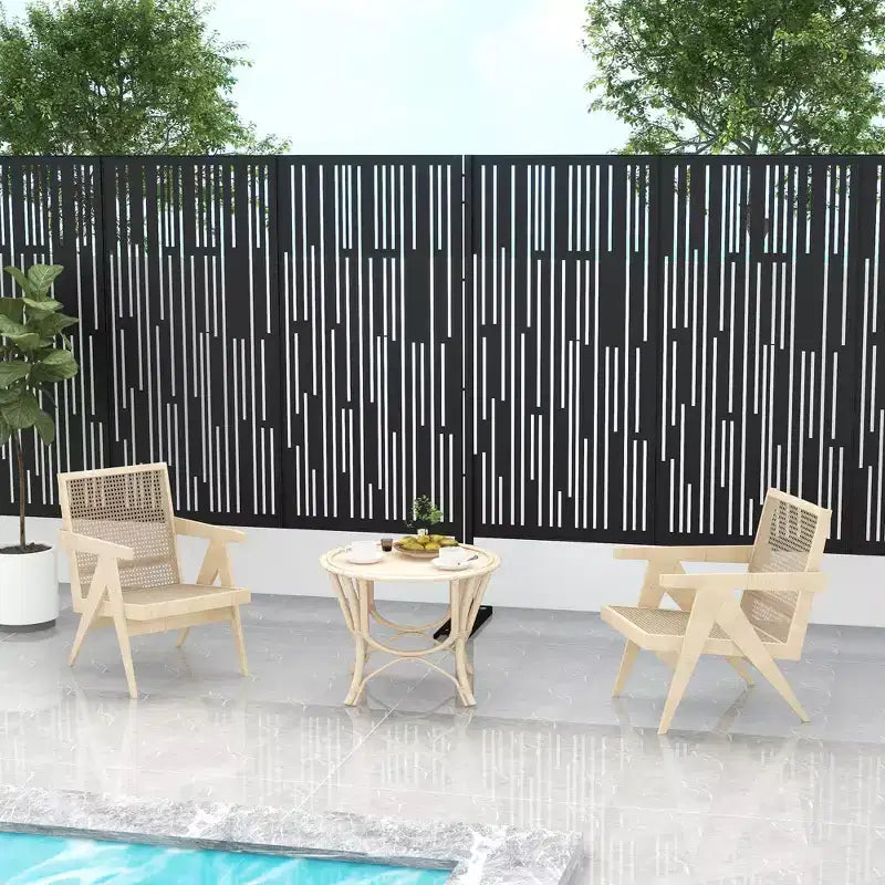 Dovelina Paravent d'extérieur en métal autoportant pour patio (lot de 2)