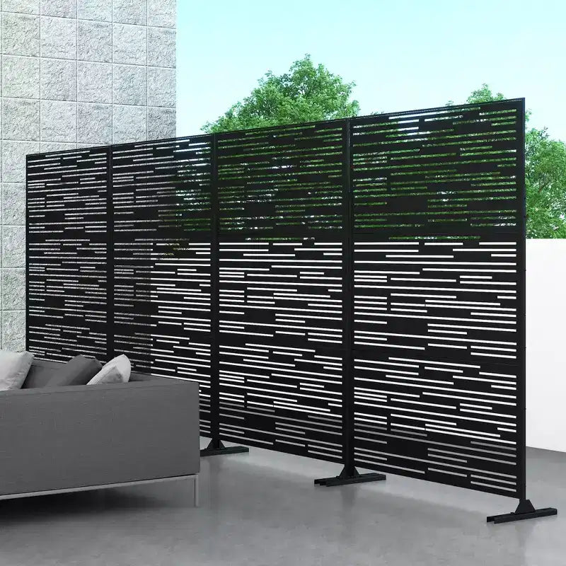 Dovelina Metal Outdoor Privacy Screen Freestanding Patio Decorative Screen (Set of 2)