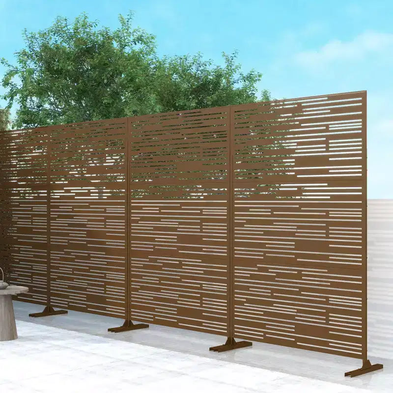 Dovelina Paravent d'extérieur en métal autoportant pour patio (lot de 2)