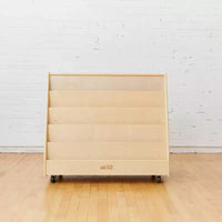 Présentoir et rangement de livres mobiles double face en bois ECR4Kids, meuble Montessori