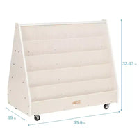 Présentoir et rangement de livres mobiles double face en bois ECR4Kids, meuble Montessori