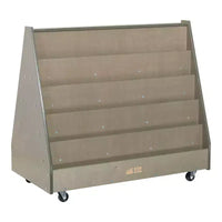 ECR4Kids Double-Sided Wooden Mobile Book Display and Storage, Montessori Furniture
