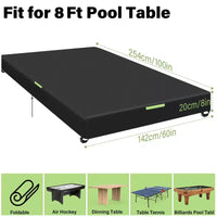 GARPROVM 8ft Housse de billard en similicuir robuste, housse de protection imperméable pour table de billard