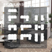 Canapé Sectionnel Moderne en Lin et Coton Forme L, Canapé Sectionnel Rembourré Surdimensionné, Méridienne avec Poufs de Rangement pour Salon