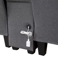 [VIDÉO fournie] [Nouveau] Canapé rembourré 114.2 avec console, 2 porte-gobelets et 2 ports USB avec recharge filaire ou sans fil, style moderne Li