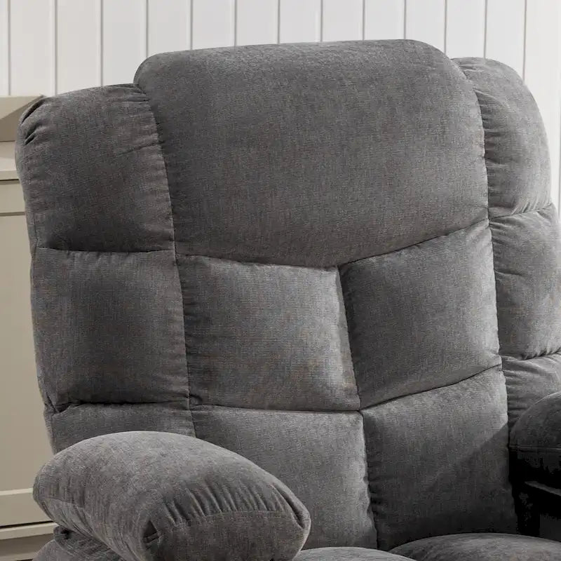Fauteuil inclinable à bascule de massage pour adultes surdimensionné avec 2 porte-gobelets, port de charge USB, doux, doté d'un mas manuel
