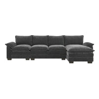 [VIDÉO fournie][Nouveau] Canapé nuage moderne en chenille en forme de L 118*55 avec doubles coussins d'assise, meuble d'intérieur rembourré 5 places, S
