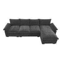[VIDÉO fournie][Nouveau] Canapé nuage moderne en chenille en forme de L 118*55 avec doubles coussins d'assise, meuble d'intérieur rembourré 5 places, S