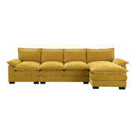 [VIDÉO fournie][Nouveau] Canapé nuage moderne en chenille en forme de L 118*55 avec doubles coussins d'assise, meuble d'intérieur rembourré 5 places, S