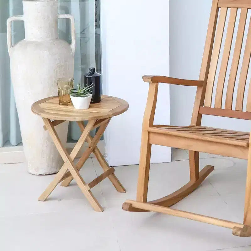 Table d'appoint pliante ronde d'extérieur Nordic Teak 20
