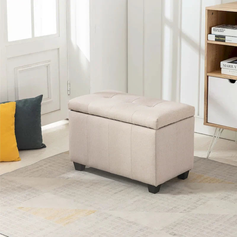 Banc de rangement Porthos Home Vivi en tissu à couvercle basculant