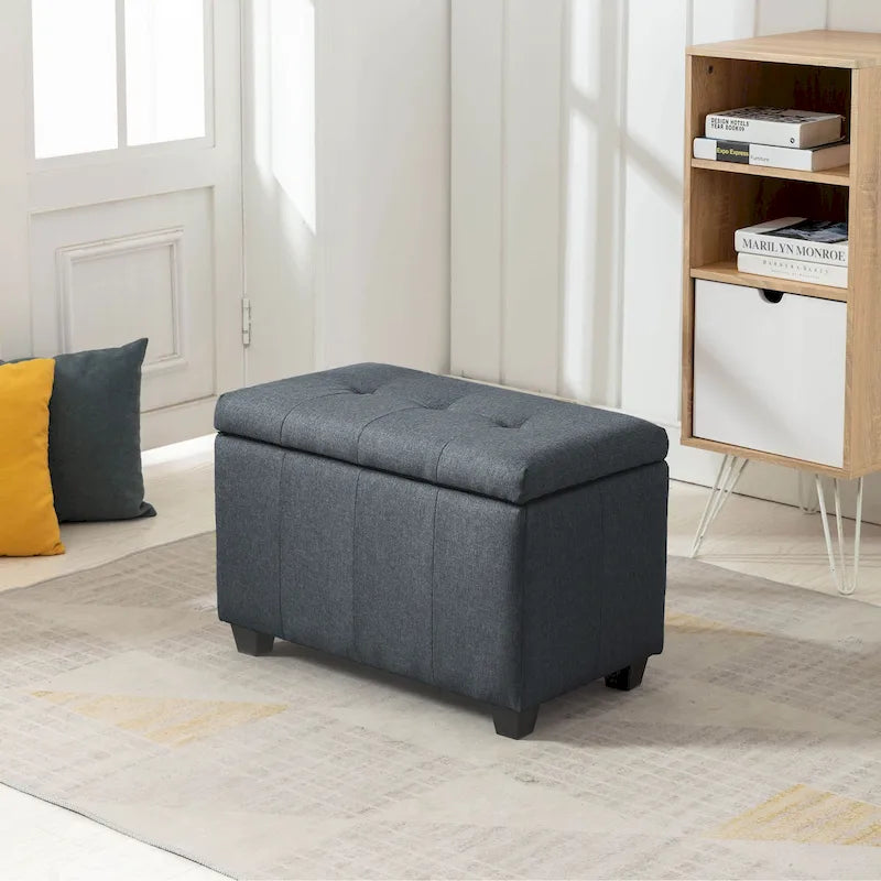 Porthos Home Vivi banc de rangement en tissu à dessus basculant