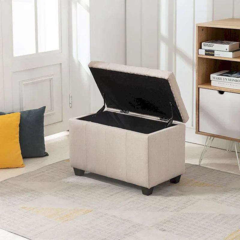 Porthos Home Vivi banc de rangement en tissu à dessus basculant