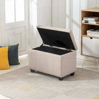 Banc de rangement Porthos Home Vivi en tissu à couvercle basculant