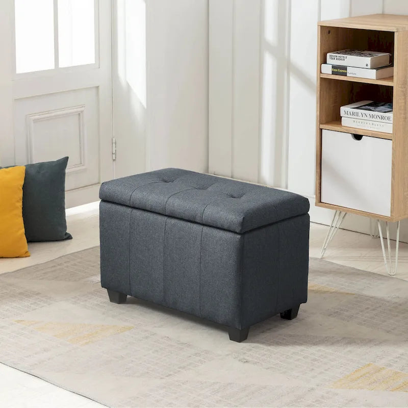 Banc de rangement Porthos Home Vivi en tissu à couvercle basculant