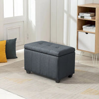 Banc de rangement Porthos Home Vivi en tissu à couvercle basculant