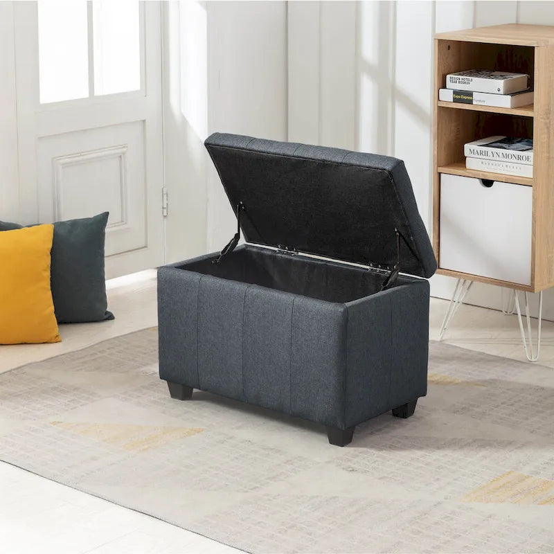 Banc de rangement Porthos Home Vivi en tissu à couvercle basculant
