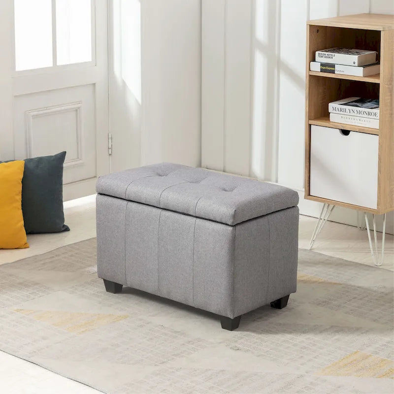 Porthos Home Vivi banc de rangement en tissu à dessus basculant