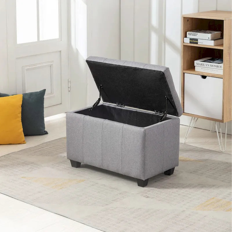 Banc de rangement Porthos Home Vivi en tissu à couvercle basculant