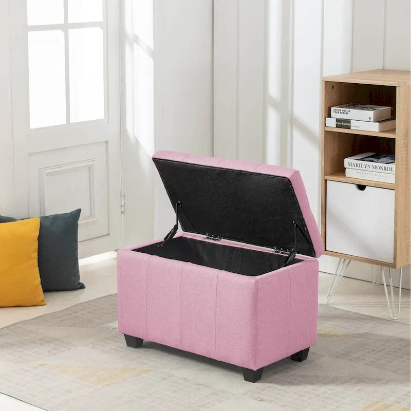 Banc de rangement Porthos Home Vivi en tissu à couvercle basculant