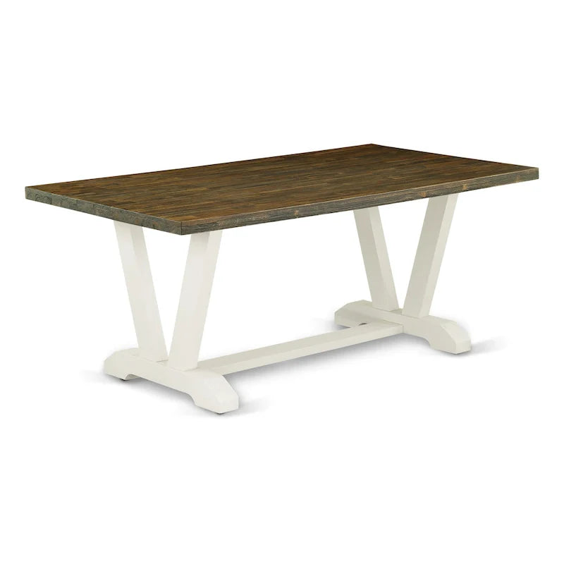 Ensemble de cuisine East West Furniture - une table à manger et des chaises en tissu de lin crème, blanc lin (options de pièces)