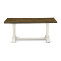 Ensemble de cuisine East West Furniture - une table à manger et des chaises en tissu de lin crème, blanc lin (options de pièces)