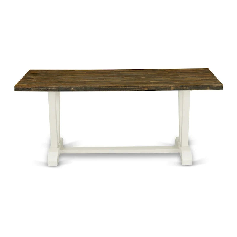 Ensemble de cuisine East West Furniture - une table à manger et des chaises en tissu de lin crème, blanc lin (options de pièces)