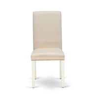 Ensemble de cuisine East West Furniture - une table à manger et des chaises en tissu de lin crème, blanc lin (options de pièces)