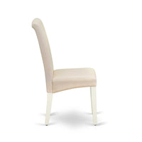 Ensemble de cuisine East West Furniture - une table à manger et des chaises en tissu de lin crème, blanc lin (options de pièces)