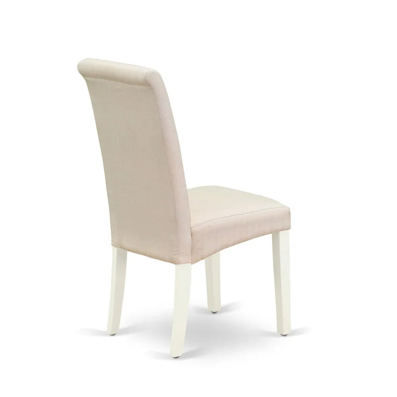 Ensemble de cuisine East West Furniture - une table à manger et des chaises en tissu de lin crème, blanc lin (options de pièces)