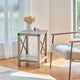 Table d'appoint ou de chevet de ferme CO-Z de 16 pouces avec étagère de rangement
