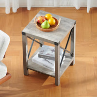 Table d'appoint ou de chevet de ferme CO-Z de 16 pouces avec étagère de rangement