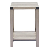 Table d'appoint ou de chevet de ferme CO-Z de 16 pouces avec étagère de rangement