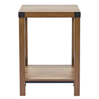 Table d'appoint ou de chevet de ferme CO-Z de 16 pouces avec étagère de rangement