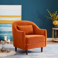 VANOMi 28.34 Fauteuil d'appoint, Fauteuil crapaud en velours avec pieds en bois massif