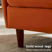 VANOMi 28.34 Fauteuil d'appoint, Fauteuil crapaud en velours avec pieds en bois massif