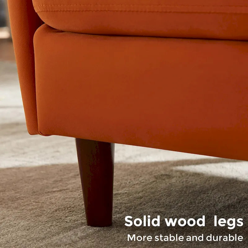 VANOMi 28.34 Fauteuil d'appoint, Fauteuil crapaud en velours avec pieds en bois massif