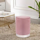 Pouffe rond en velours avec garniture argentée Adeco Vanity