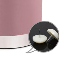Pouffe rond en velours avec garniture argentée Adeco Vanity