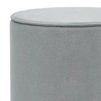 Pouffe rond en velours avec garniture argentée Adeco Vanity