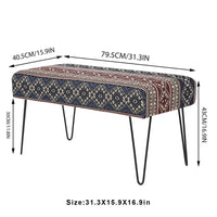 Adeco Banc Ottoman Tissu Repose-Pieds Rectangulaire Rembourré Chambre