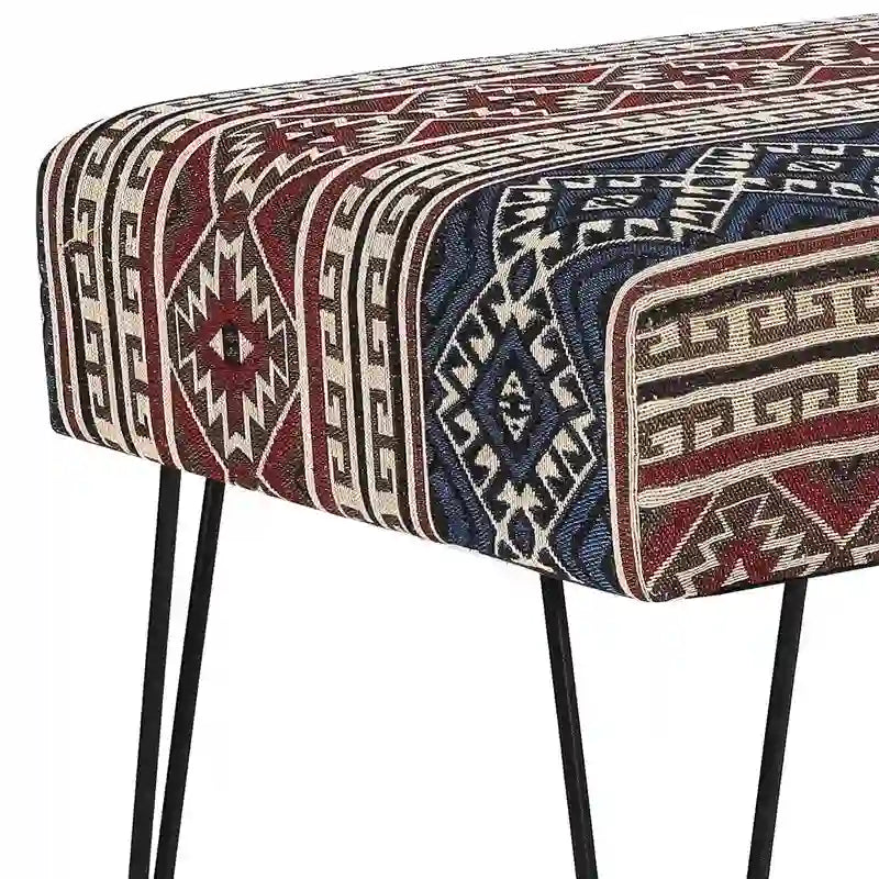 Adeco Banc Ottoman Tissu Repose-Pieds Rectangulaire Rembourré Chambre