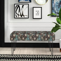 Adeco Banc Ottoman Tissu Repose-Pieds Rectangulaire Rembourré Chambre