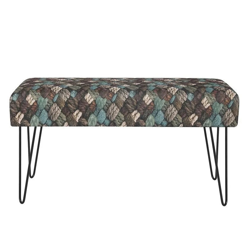 Adeco Banc Ottoman Tissu Repose-Pieds Rectangulaire Rembourré Chambre