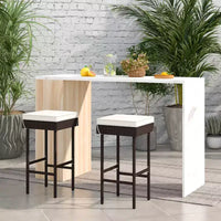 Lot de 2/4 tabourets de bar Costway en rotin pour patio, chaises de bar d'extérieur en osier avec repose-pieds