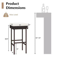 Lot de 2/4 tabourets de bar Costway en rotin pour patio, chaises de bar d'extérieur en osier avec repose-pieds