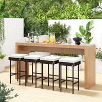 Lot de 2/4 tabourets de bar Costway en rotin pour patio, chaises de bar d'extérieur en osier avec repose-pieds