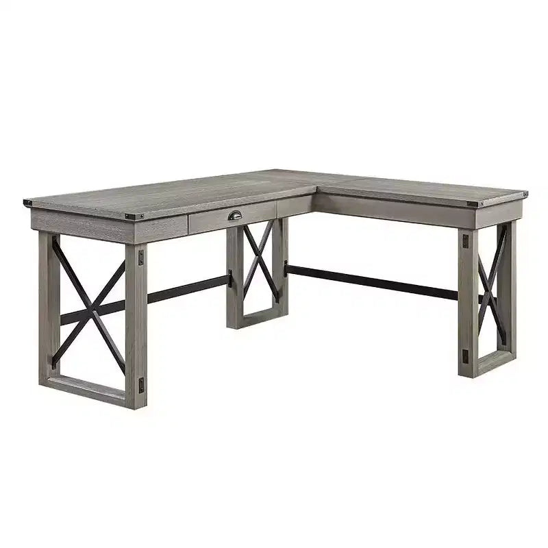 Bureau Talmar 170 cm avec base en bois et tiroir classeur - Acme Furniture